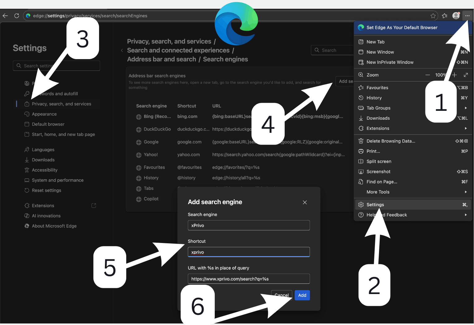 Adding xPrivo manually in Edge