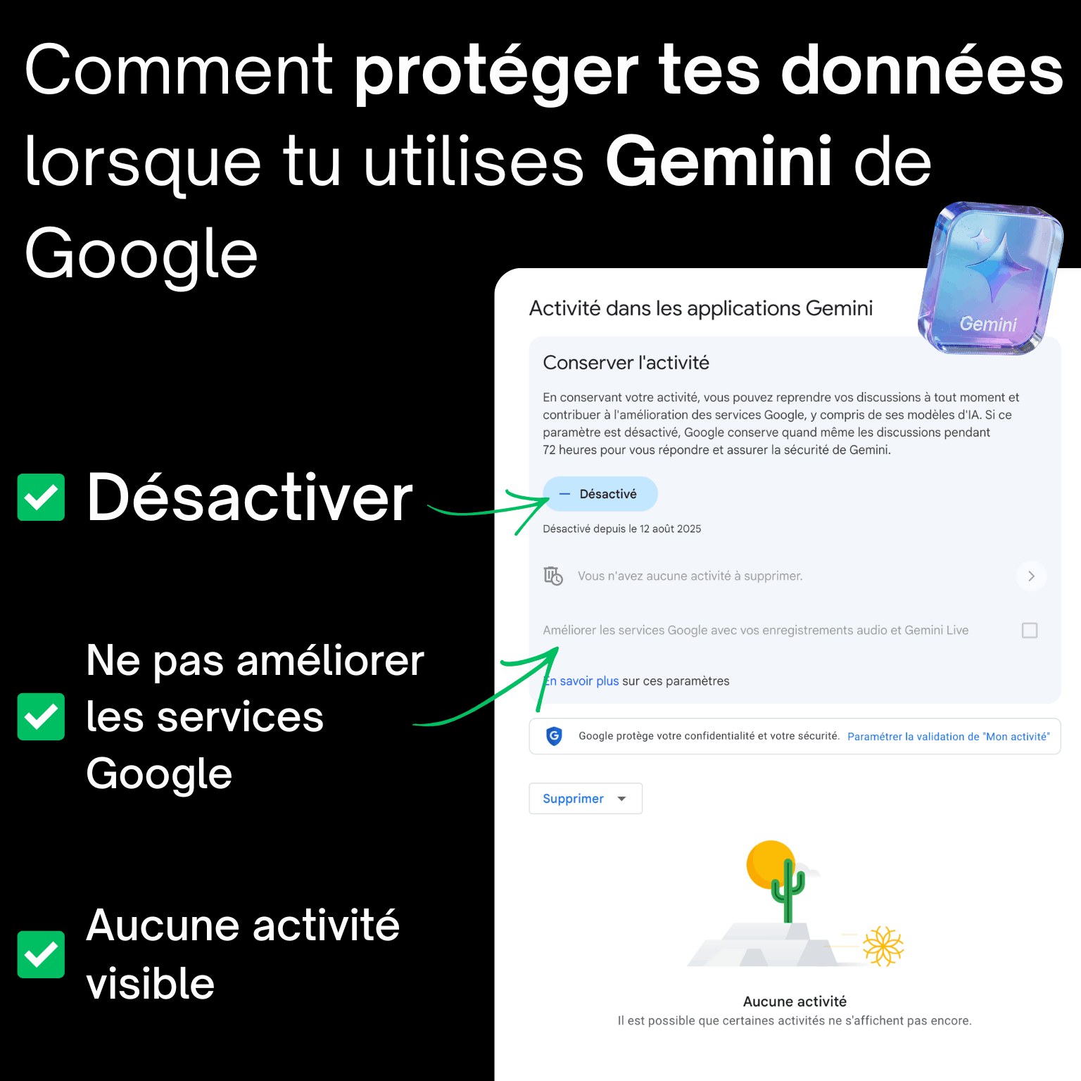 Désinscription étape par étape de l'entraînement - Gemini