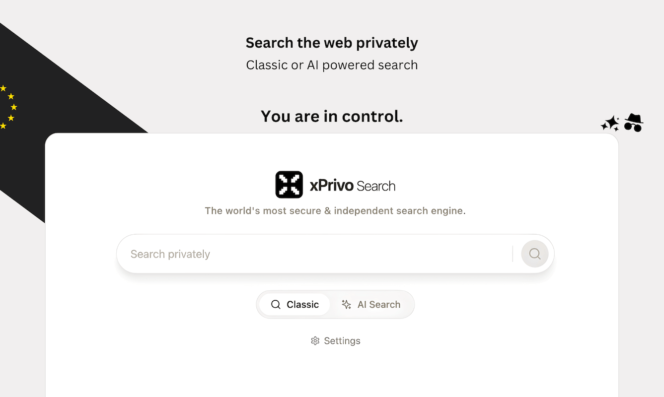 xPrivo Search User Interface