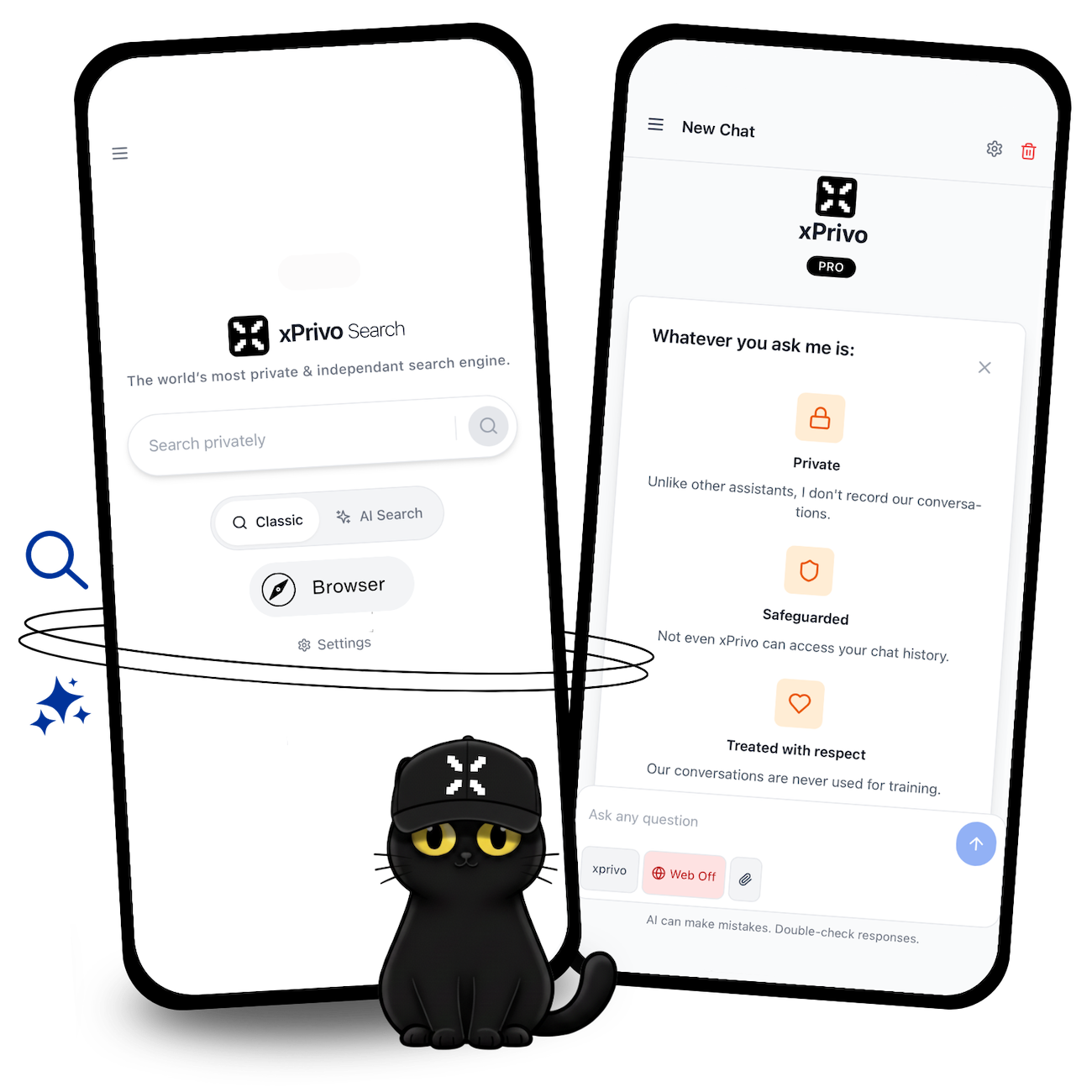 xPrivo Mobile App Benutzeroberfläche